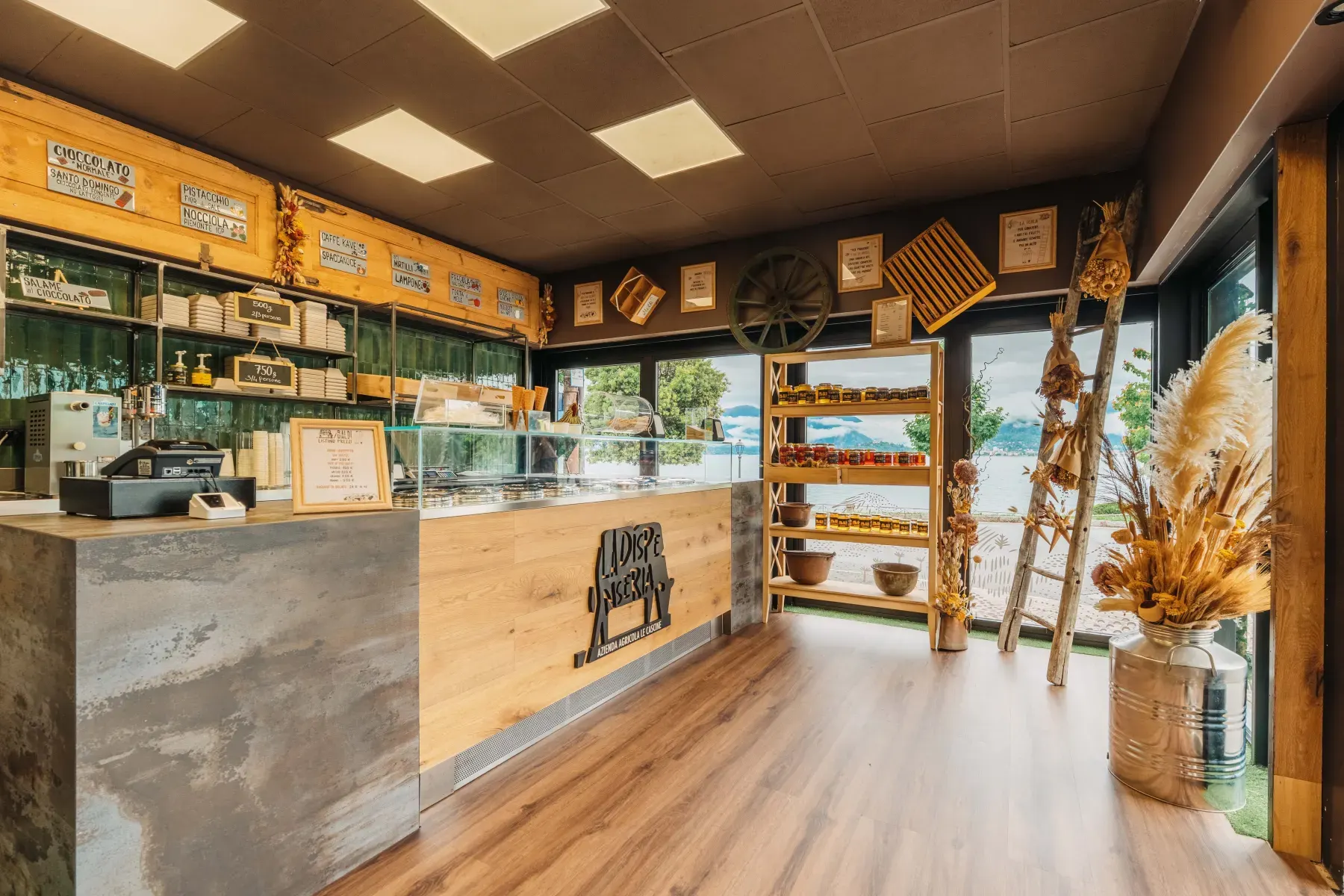 The artisan gelato counter at La Dispenseria